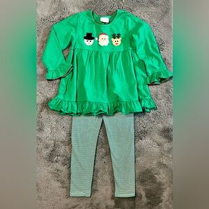Stitchy Fish Christmas Kids Holiday Outfit - Size 5